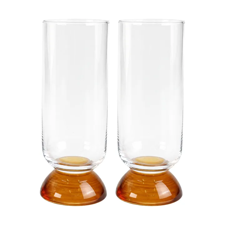 Spice høyt drikkeglass 38 cl 2-pakning - Klar-amber - Byon