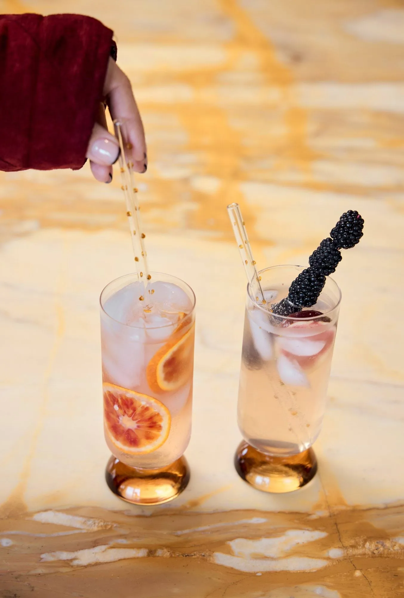 Spice høyt drikkeglass 38 cl 2-pakning, Klar-amber Byon