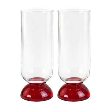 Spice høyt drikkeglass 38 cl 2-pakning - Klar-rød - Byon