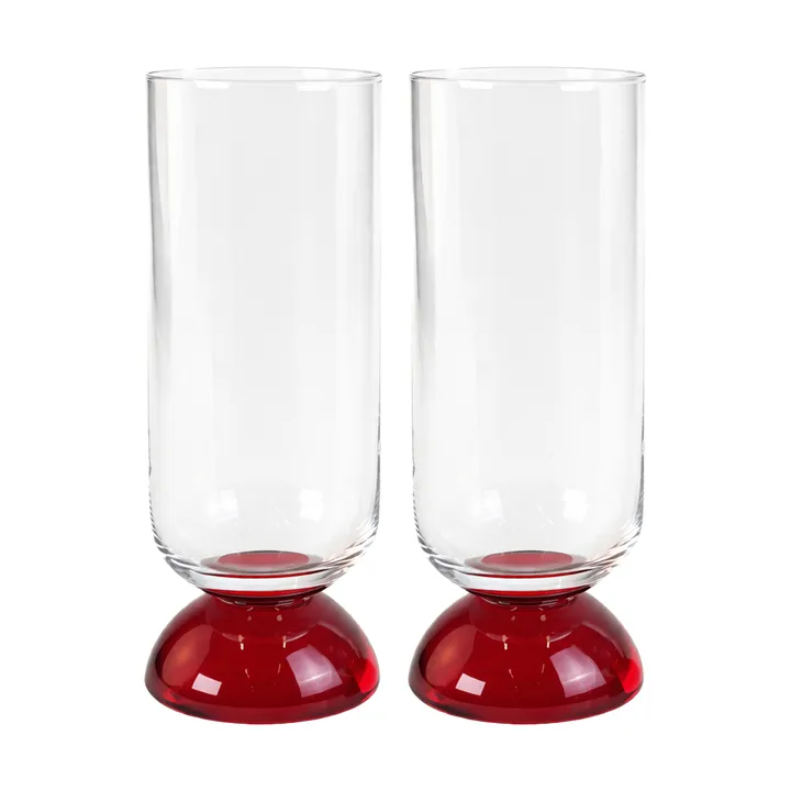 Spice høyt drikkeglass 38 cl 2-pakning - Klar-rød - Byon