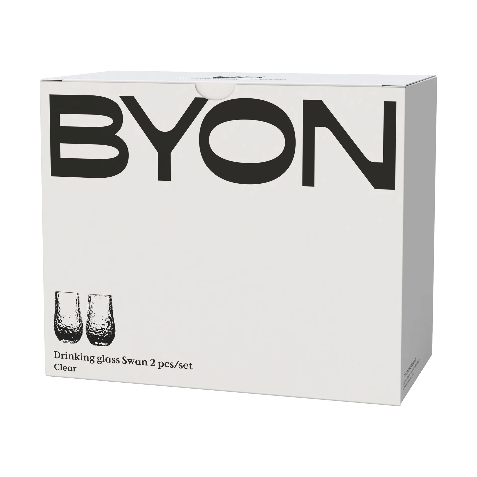 Swan drikkeglass 2-pack, Klar Byon