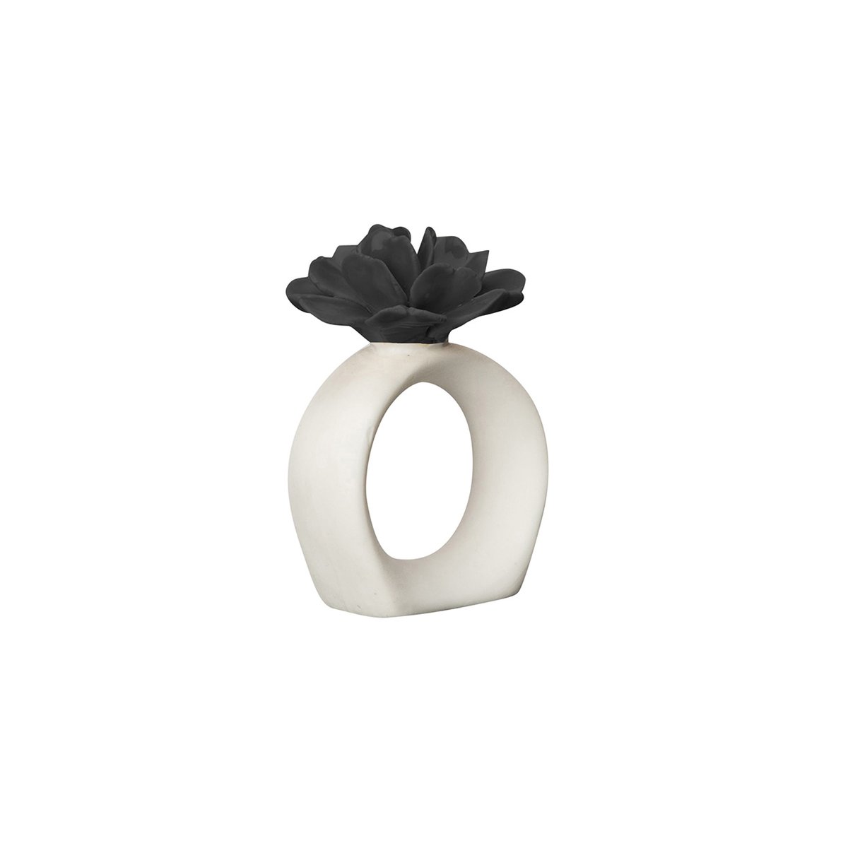 Byon Water Lily serviettring White-black