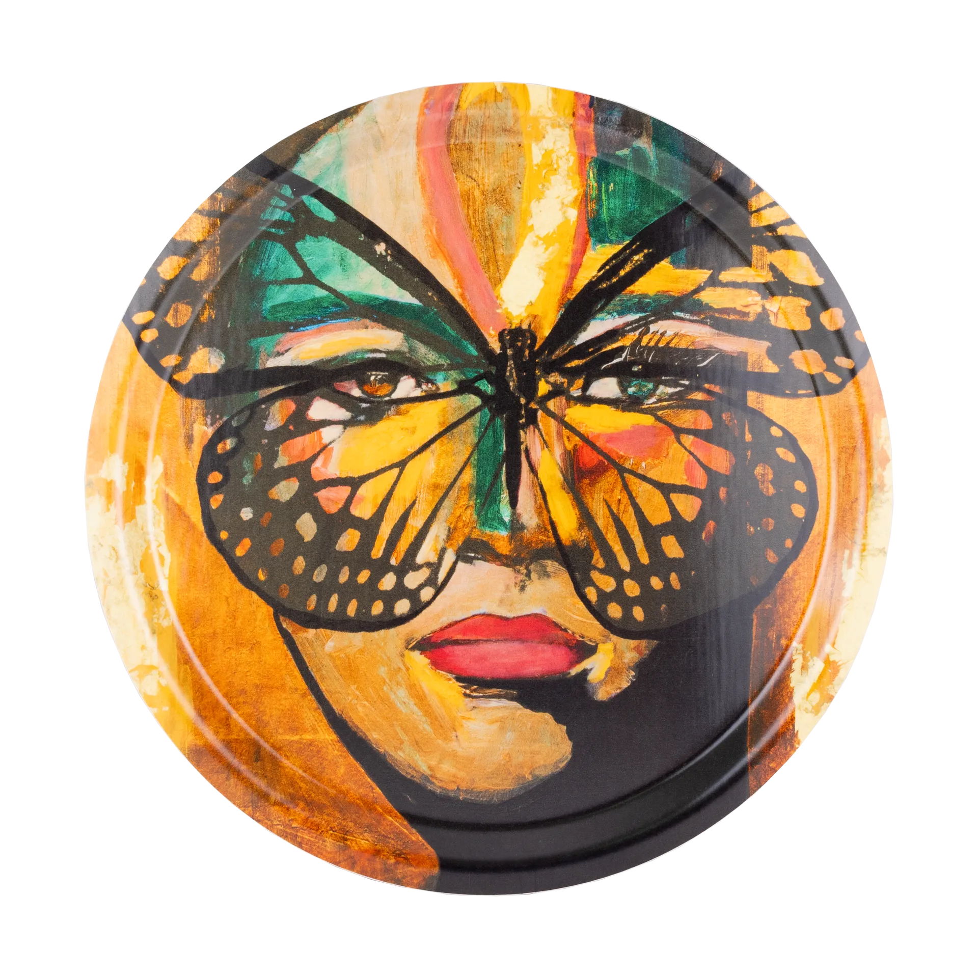 Golden Butterfly brett Ø31 cm, Orange-black Carolina Gynning