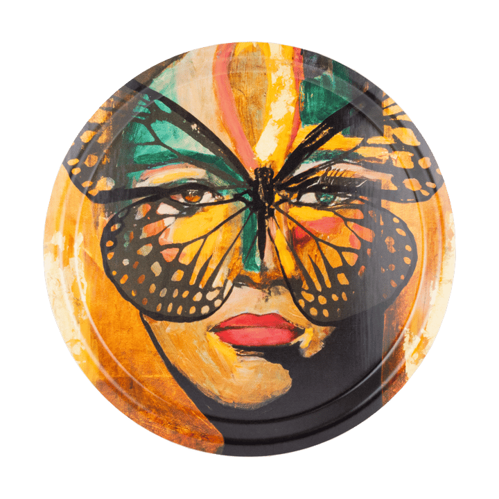 Golden Butterfly brett Ø31 cm, Orange-black Carolina Gynning