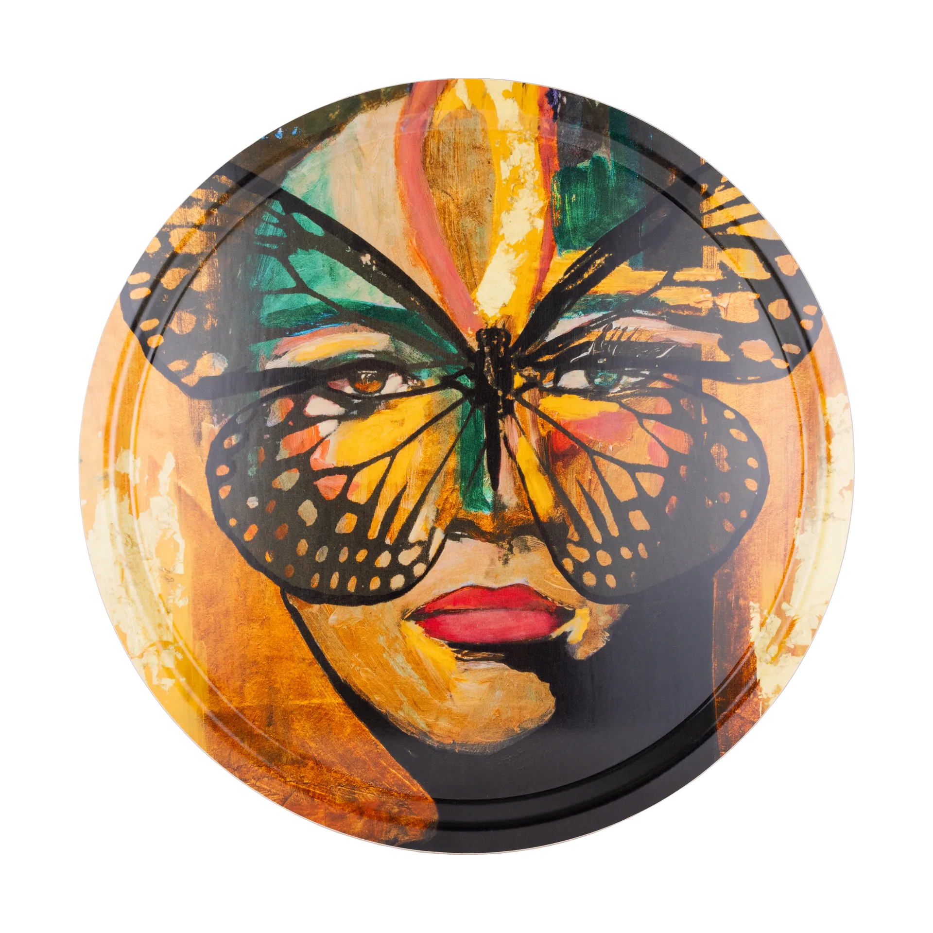 Golden Butterfly brett Ø46 cm, Orange-black Carolina Gynning