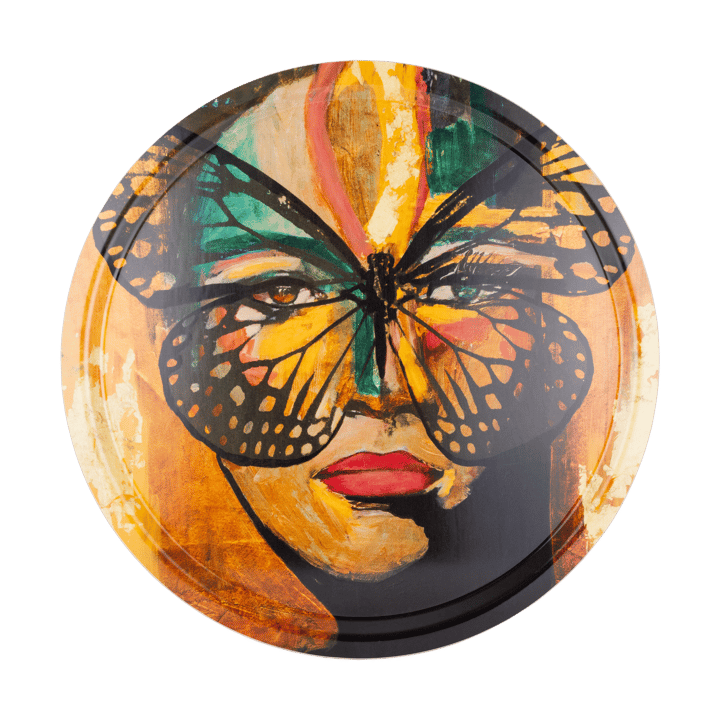 Golden Butterfly brett Ø46 cm, Orange-black Carolina Gynning