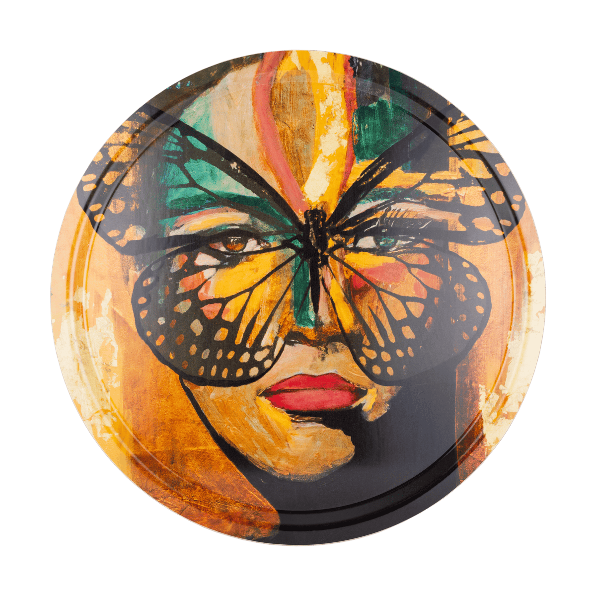 Carolina Gynning Golden Butterfly brett Ø46 cm Orange-black