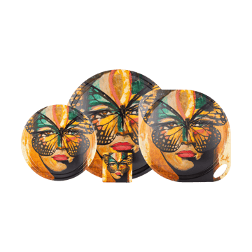 Golden Butterfly brett Ø46 cm - Orange-black - Carolina Gynning