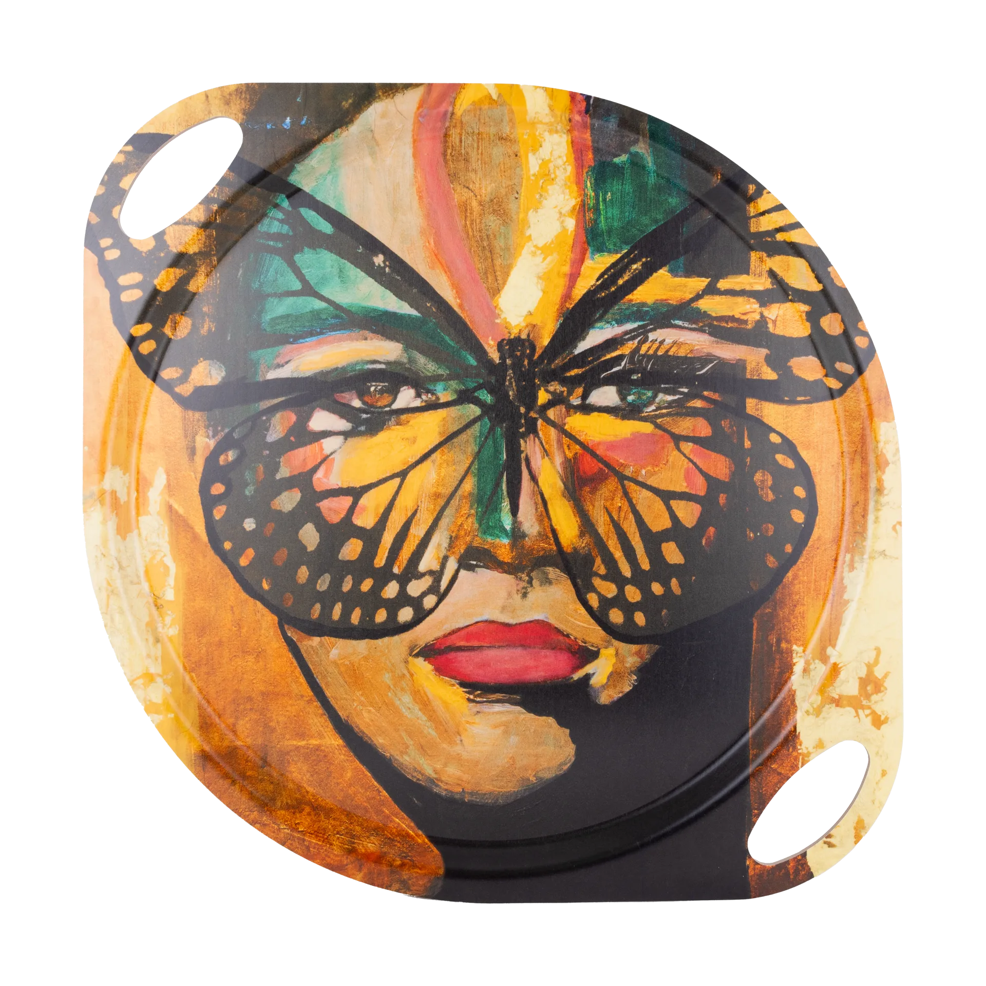Golden Butterfly brett med håndtak 38x47 cm., Orange-black Carolina Gynning