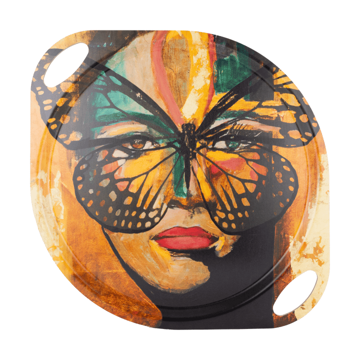 Golden Butterfly brett med håndtak 38x47 cm. - Orange-black - Carolina Gynning