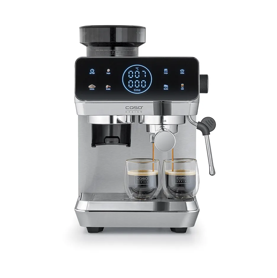 Caso Gourmet espressomaskin med kvern, Stål Caso