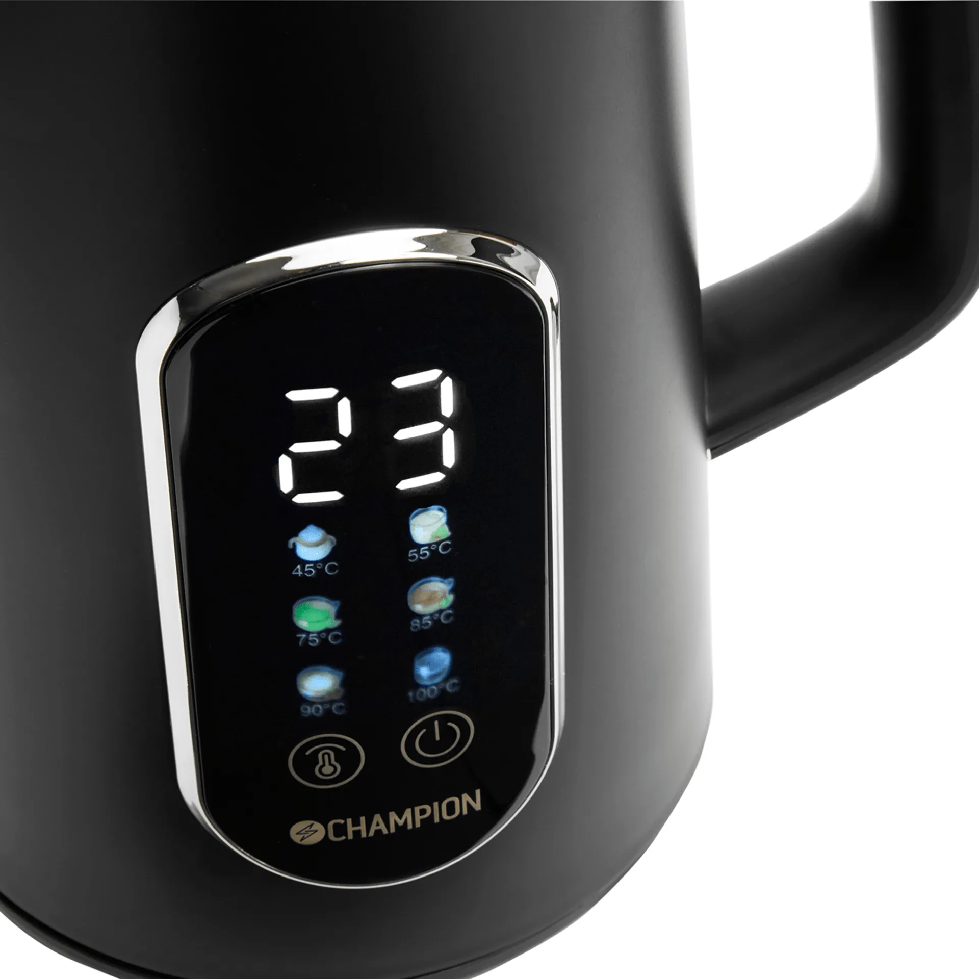 Champion Digital Temp vannkoker, Mattsvart, 1,7 l Champion