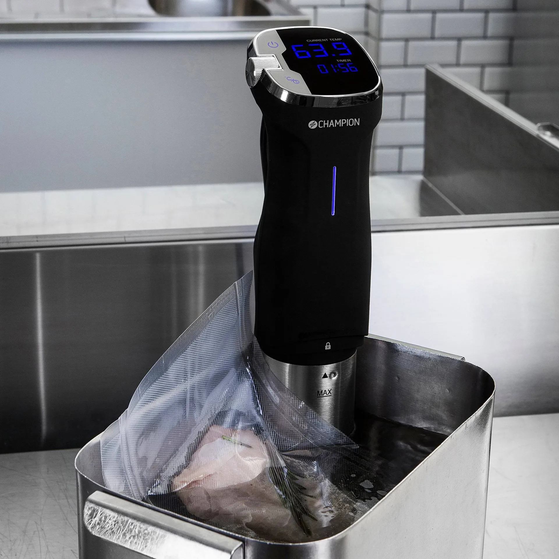 Champion Precision sous vide, Rustfritt stål-svart Champion