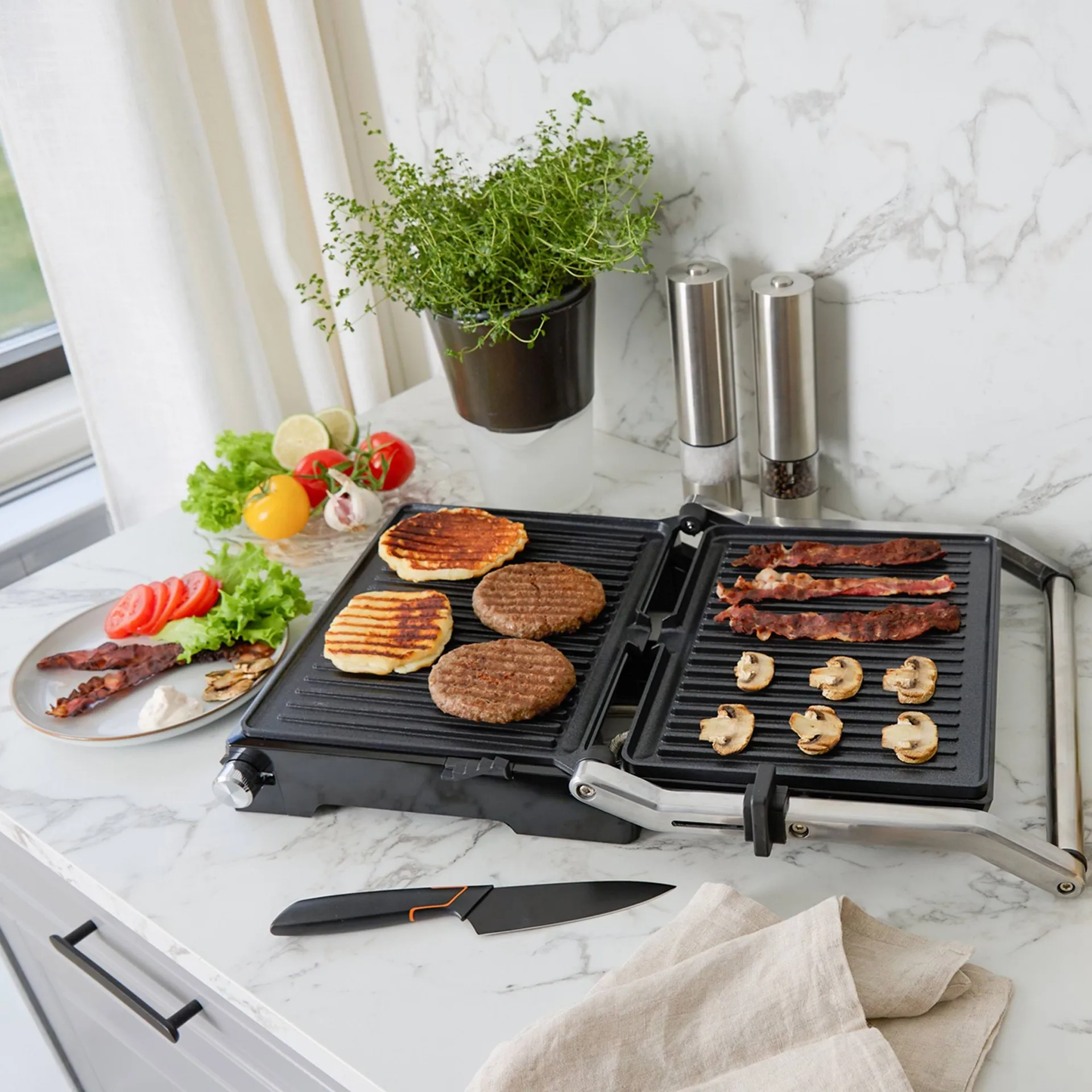 Champion Pro Health paninigrill, Rustfritt stål Champion