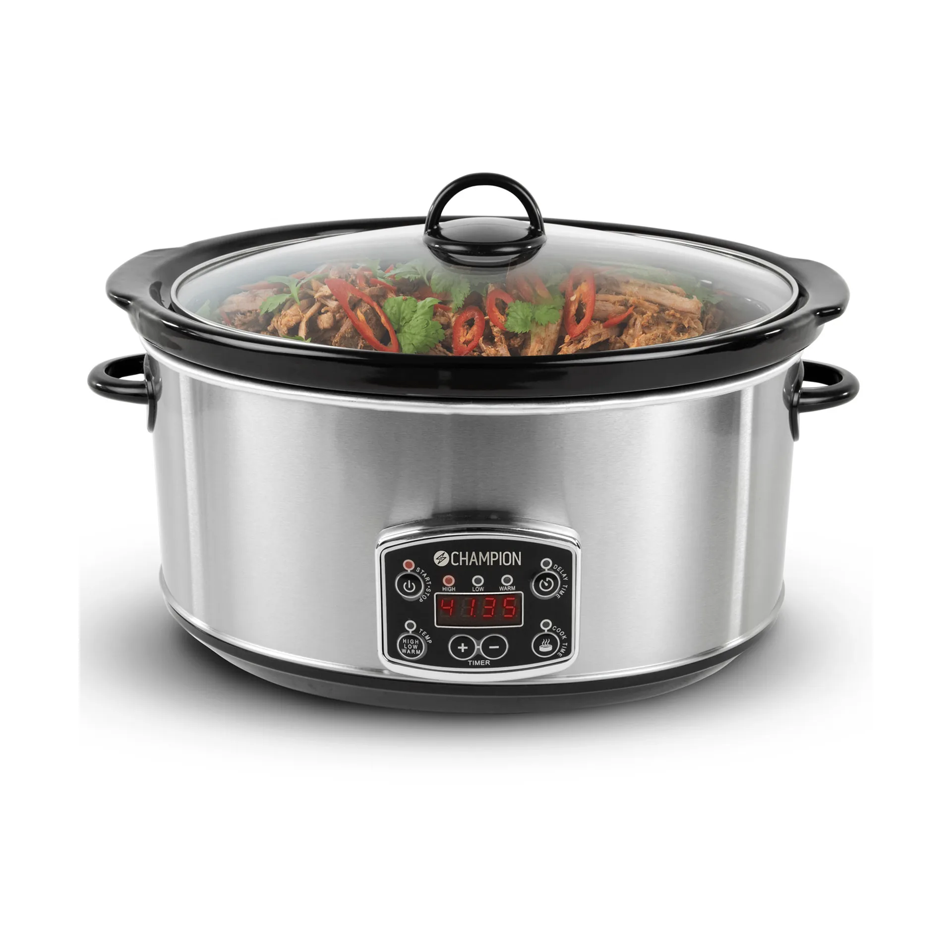 Champion slowcooker, Rustfritt stål, 6,5 l Champion