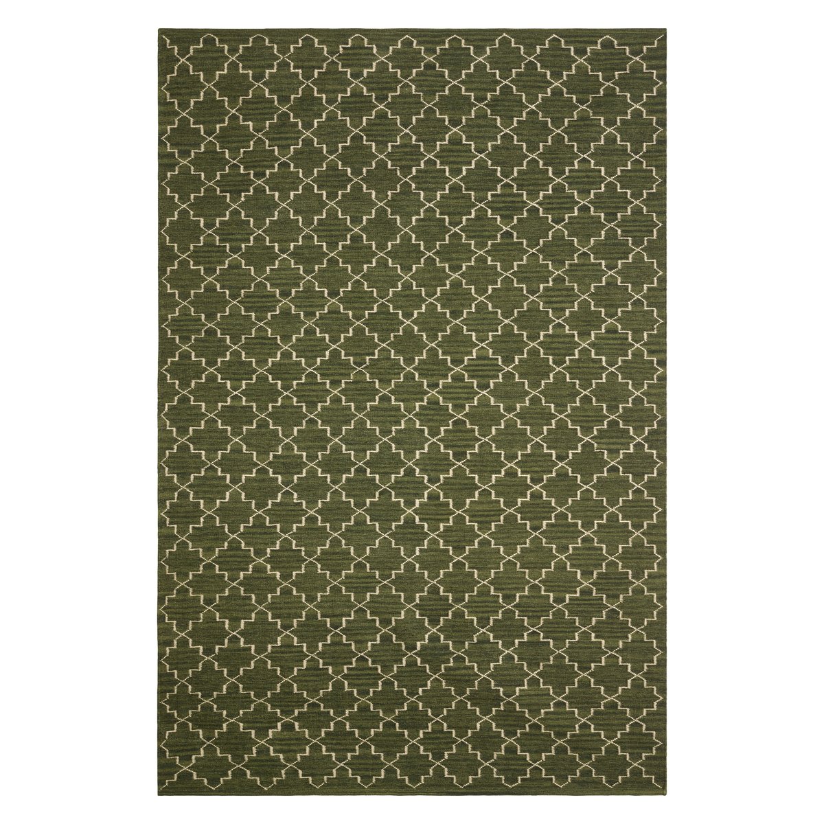 New Geometric gulvteppe 180x272 cm Green melange- off white