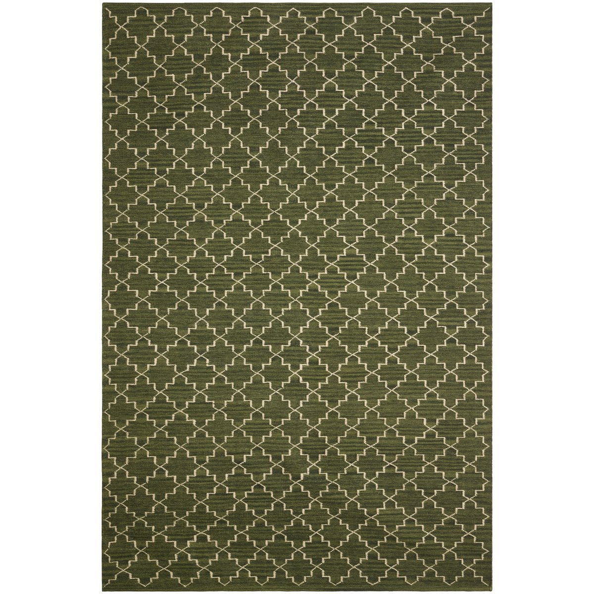 New Geometric gulvteppe 234x323 cm Green melange-off white