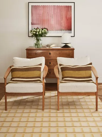 Vera putetrekk - Masala Yellow-Taupe, 40x60 cm - Chhatwal & Jonsson