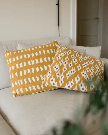 Ikat Diamond putetrekk 50x50 cm - Yellow - Classic Collection