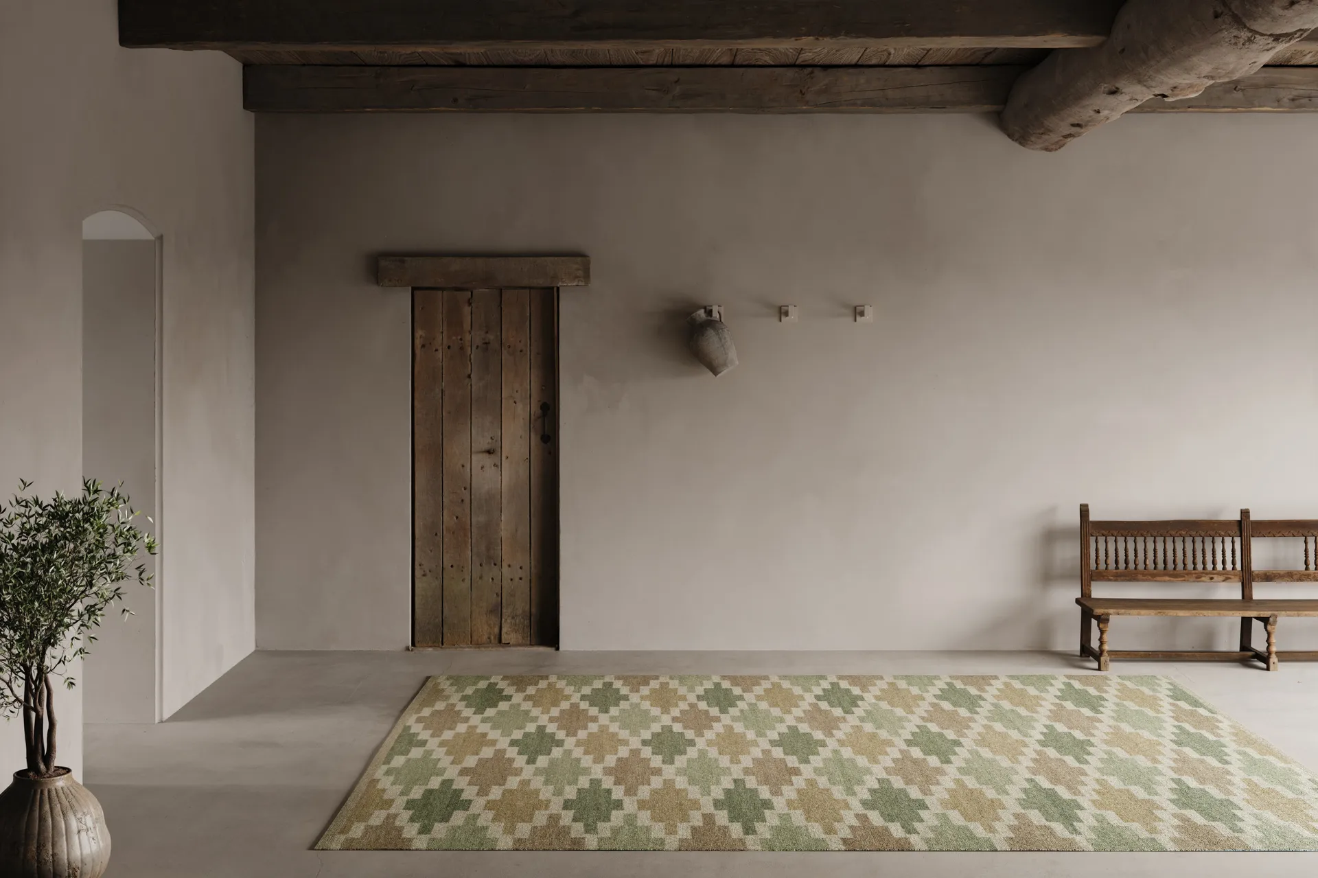 Korsnäs teppe, Grønbeige, 250x350 cm Classic Collection