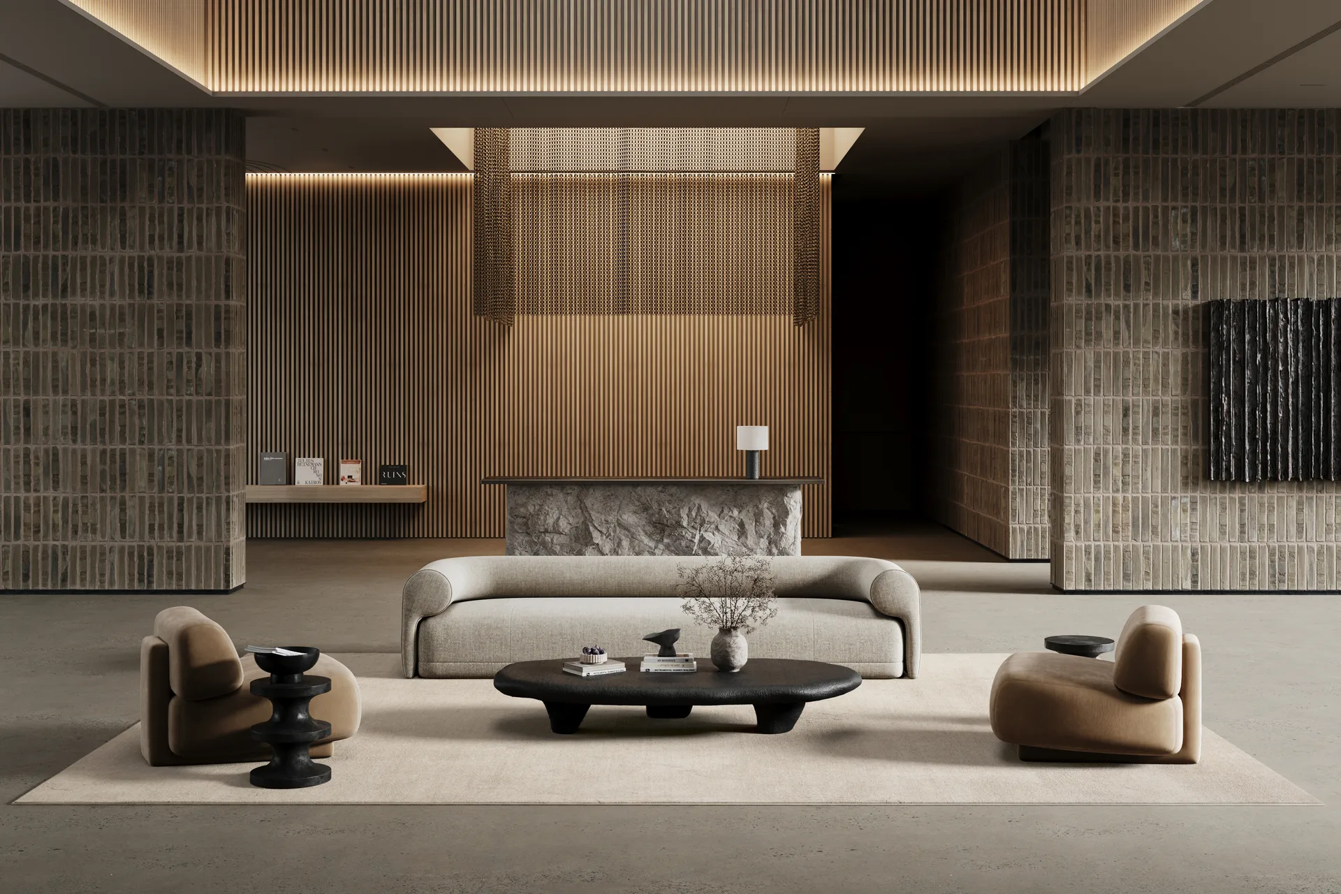 Lobby teppe med kantsøm, Off-white, 140x200 cm Classic Collection