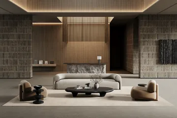 Lobby teppe med kantsøm - Off-white, 400x400 cm - Classic Collection