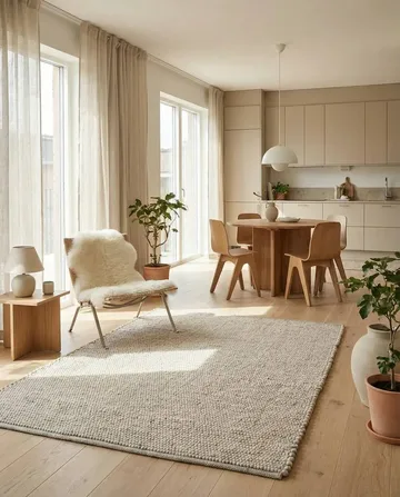 Merino ullteppe - Oat, 250 x 350 cm - Classic Collection