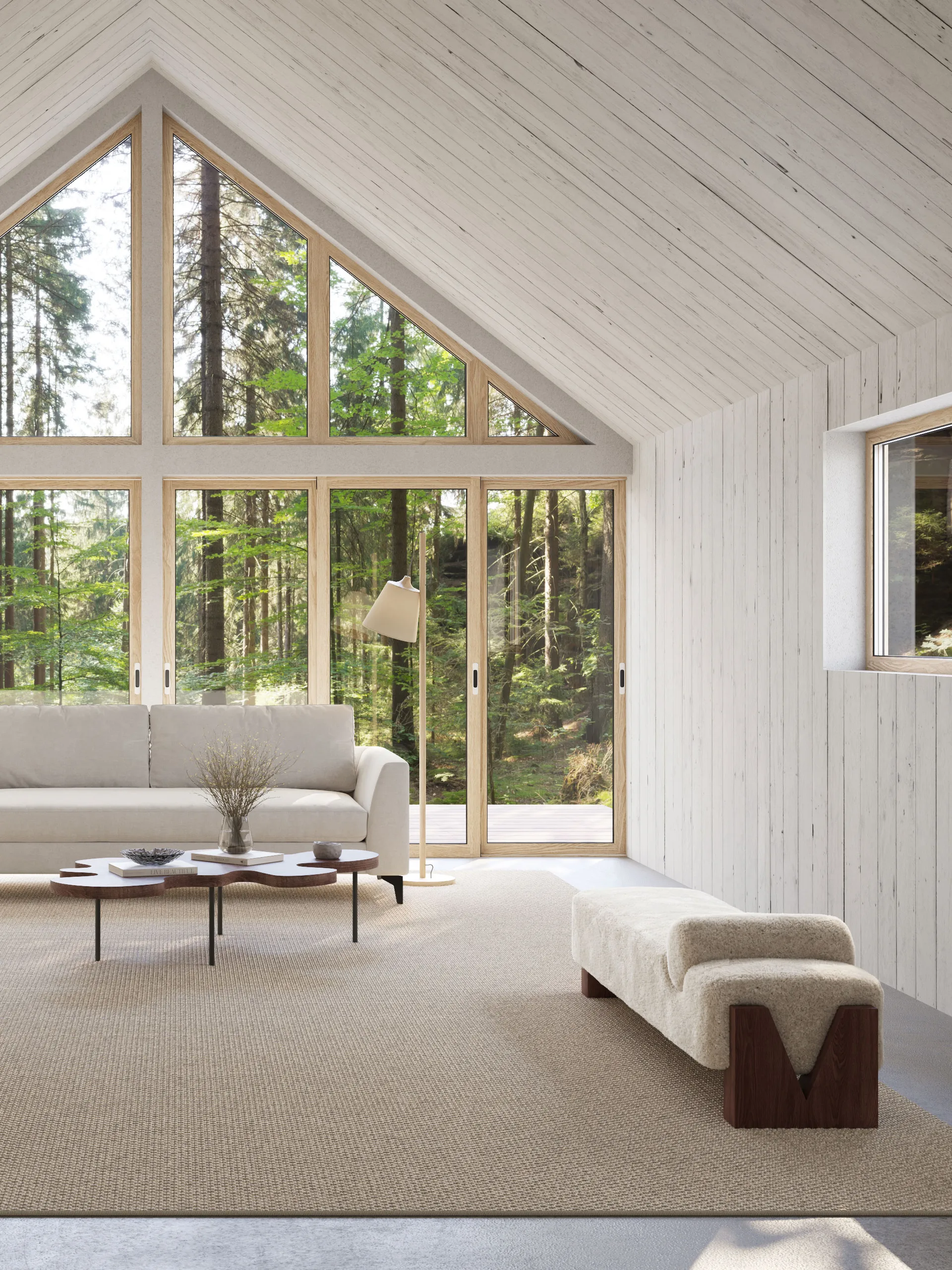 Nordklint teppe med kantsøm, Naturgrå, 200x200 cm Classic Collection