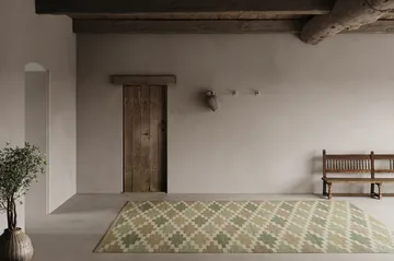 Röllakan Korsnäs teppe - Grønnbeige, 200x300 cm - Classic Collection