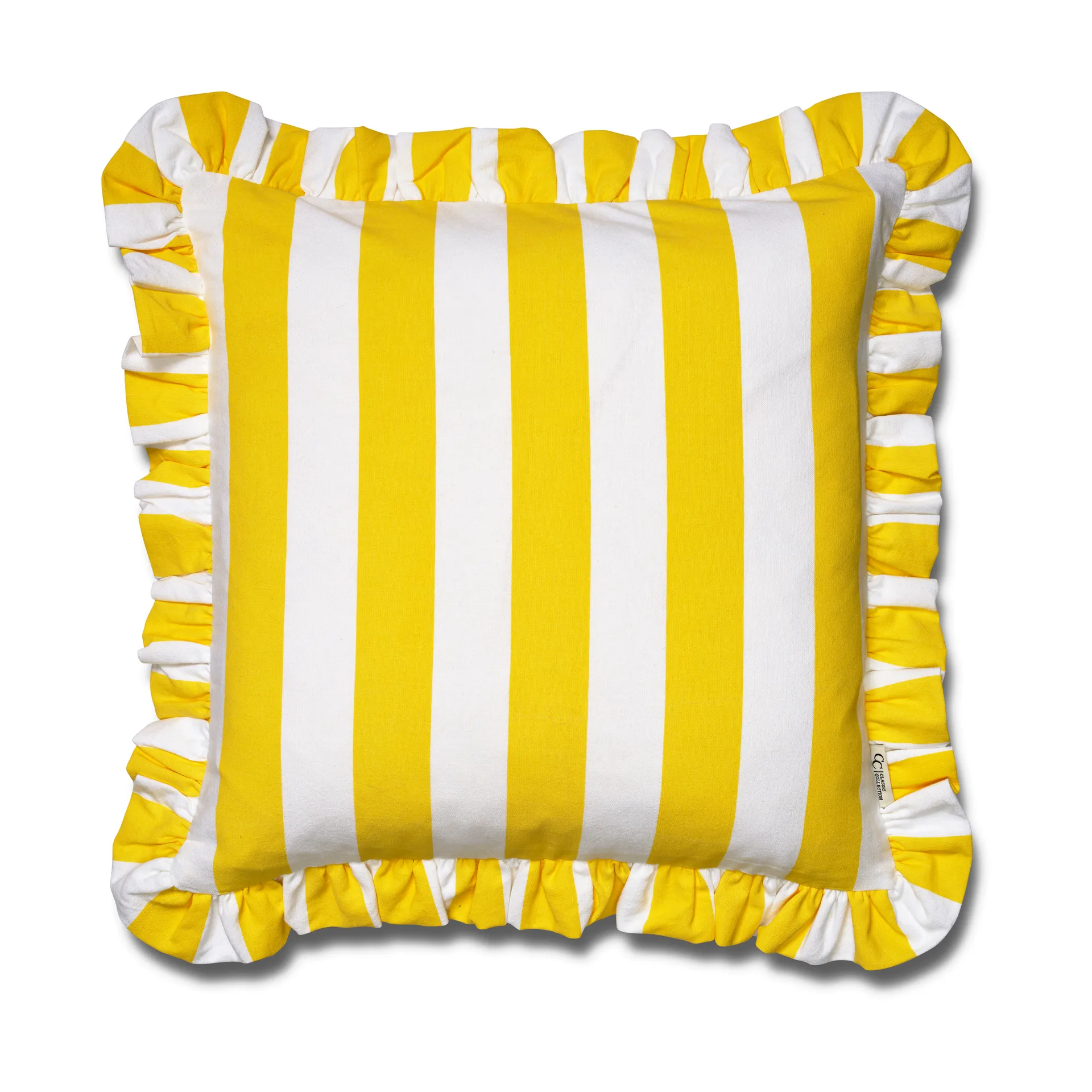 Ruffle Stripes putetrekk 50x50 cm, Yellow Classic Collection