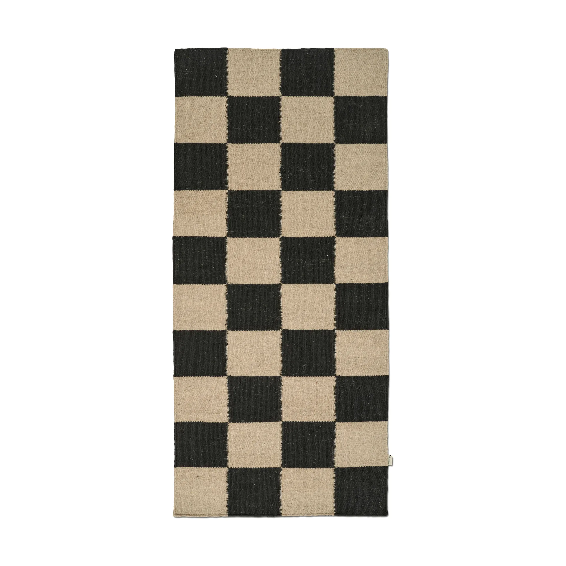 Squares løper, Black-natural, 80x200 cm Classic Collection