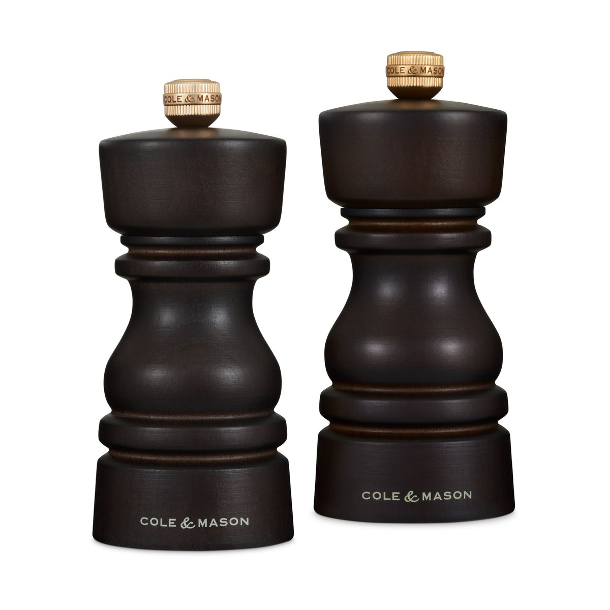 Cole & Mason - London salt- og pepperkvern 13 cm 2 stk brun