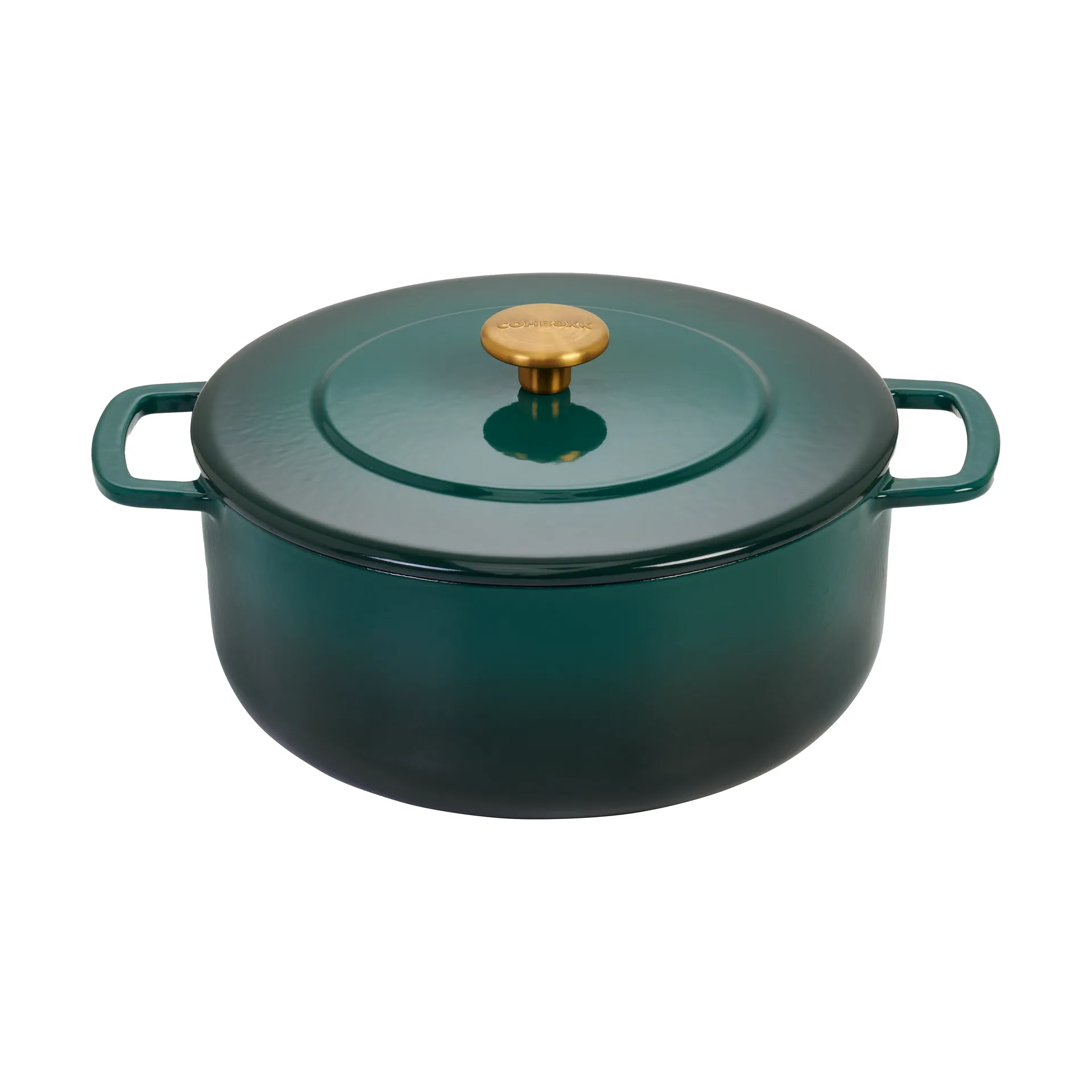 Combekk Enameled støpejernsgryte Ø24 cm, Holly Green-gold knob Combekk