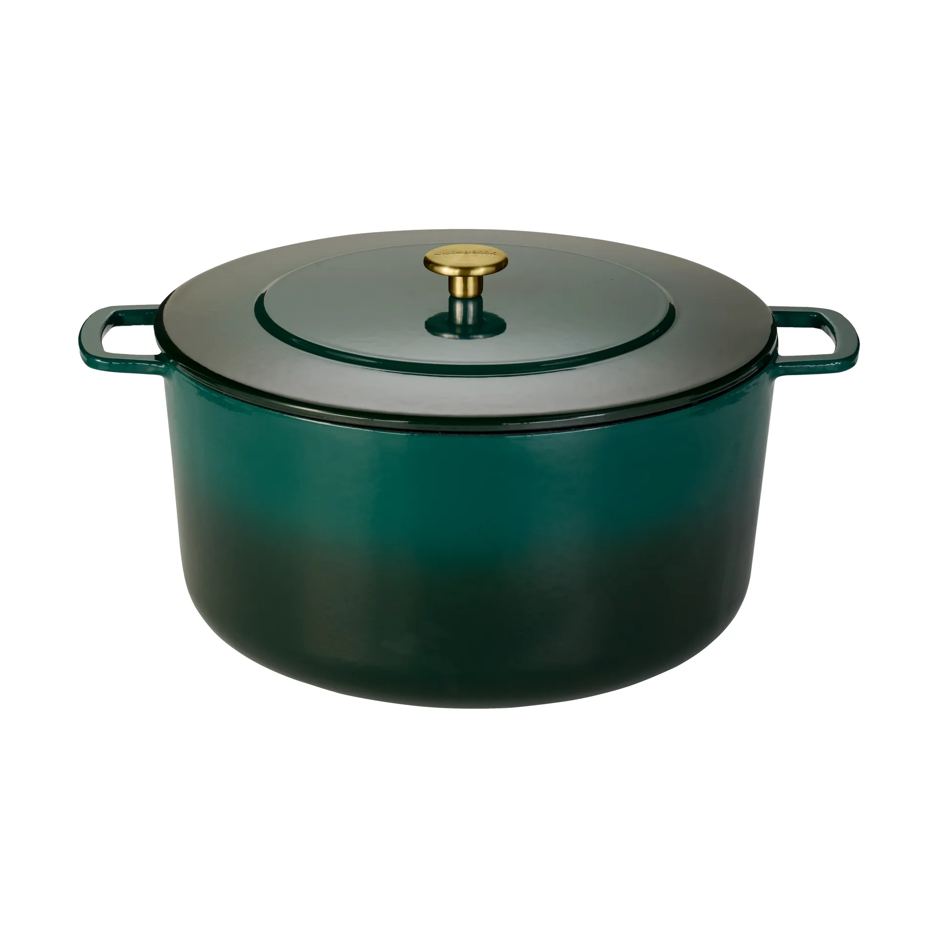Combekk Enameled støpejernsgryte Ø32 cm, Holly Green-gold knob Combekk