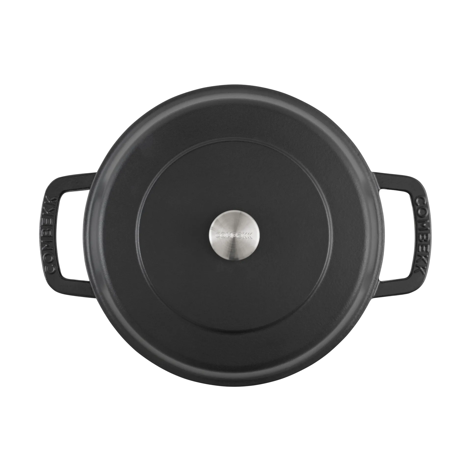 Combekk Enameled traktørpanne støpejern Ø28 cm, Black-silver knob Combekk