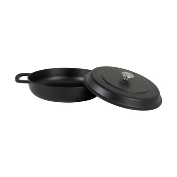 Combekk Enameled traktørpanne støpejern Ø28 cm - Black-silver knob - Combekk
