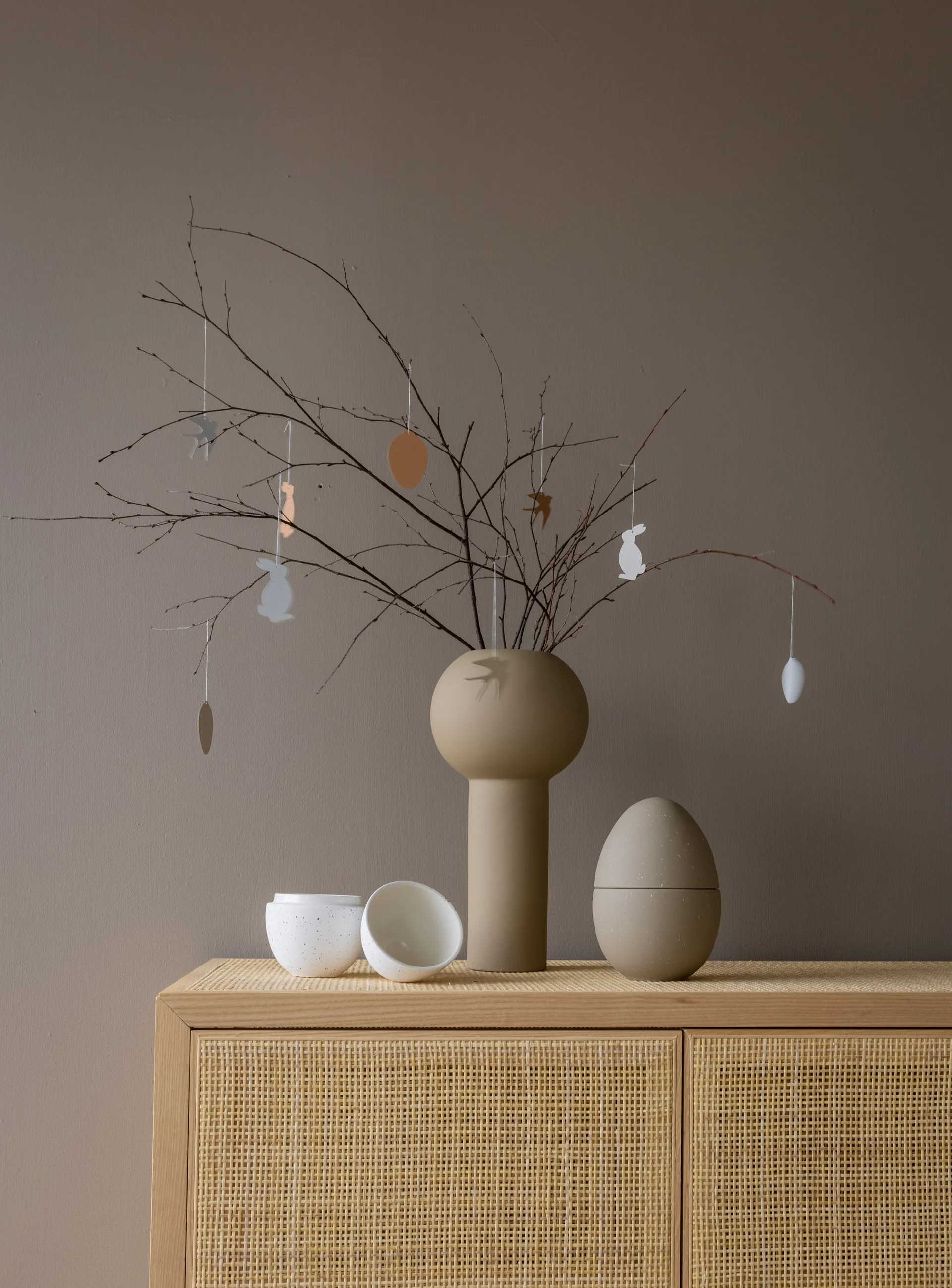 Easter Deco fugl påskepynt 4-pakning, Sand Cooee Design