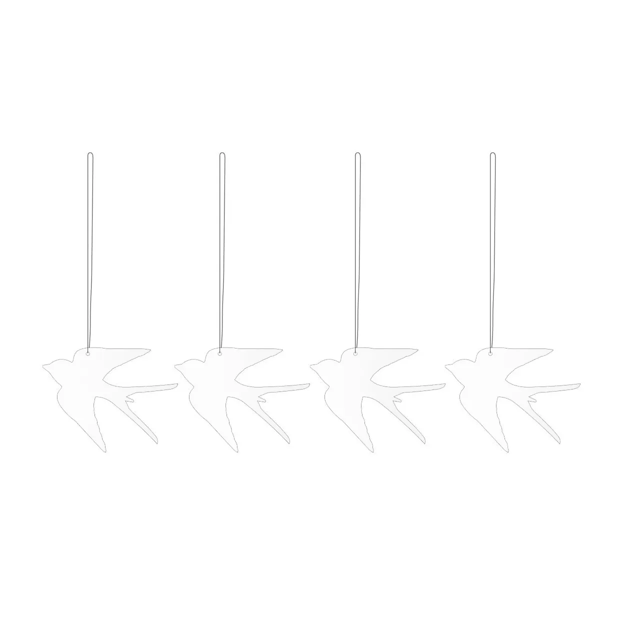 Easter Deco fugl påskepynt 4-pakning, White Cooee Design