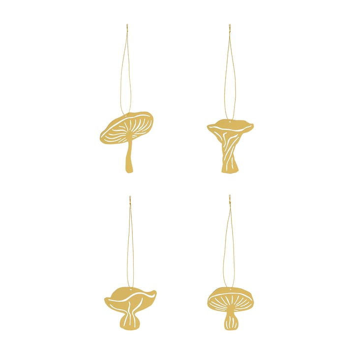 Fungi dekorativt anheng 4 deler - Brass - Cooee Design