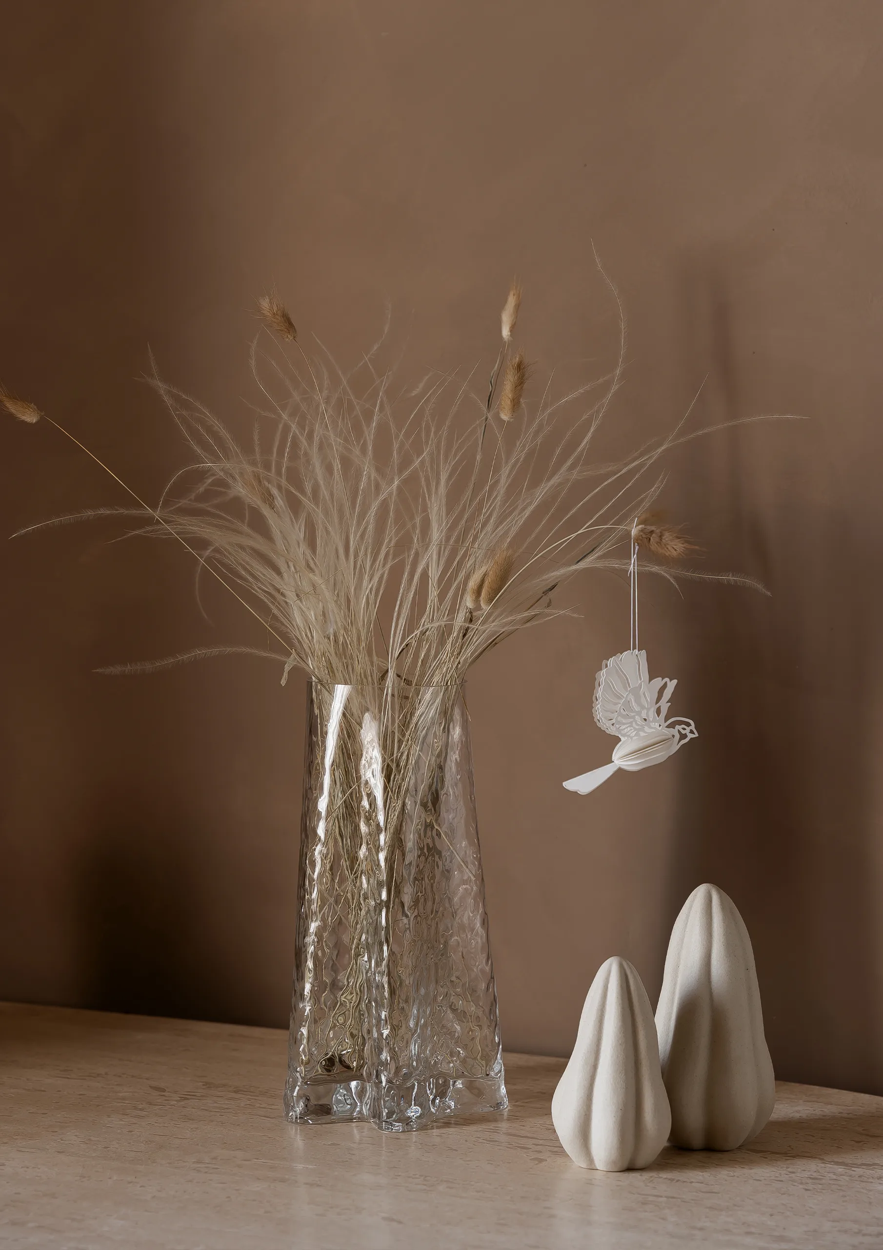 Paper bird hengende dekorasjon 2-pakn., Naturlig Cooee Design