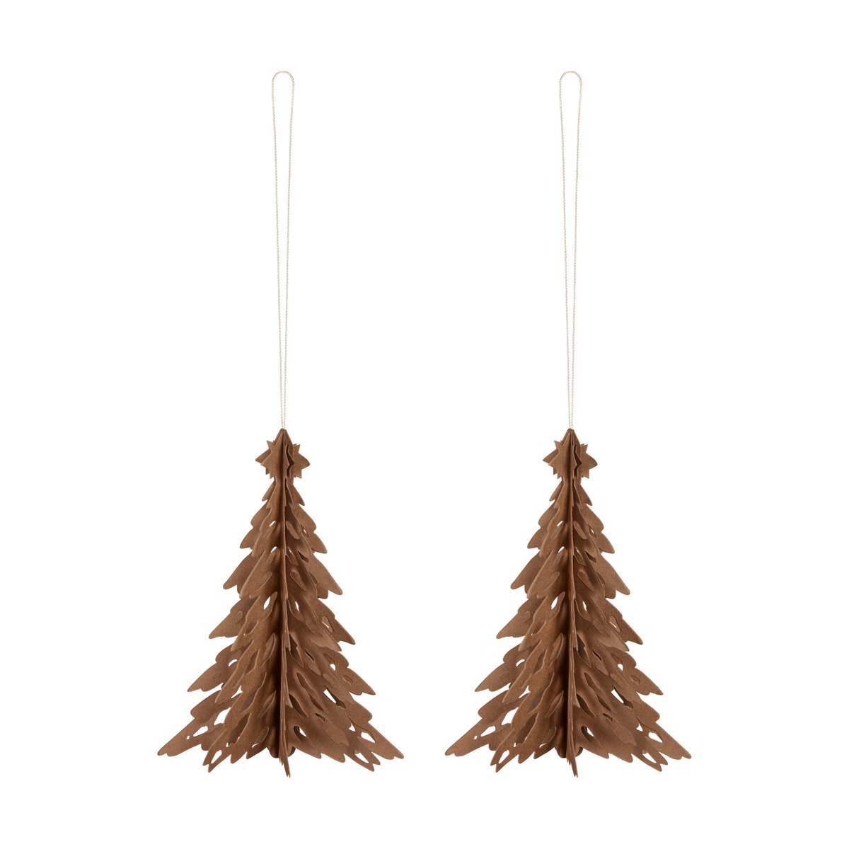 Cooee Design Paper Pinetree pynt 2-pakn. Coffee