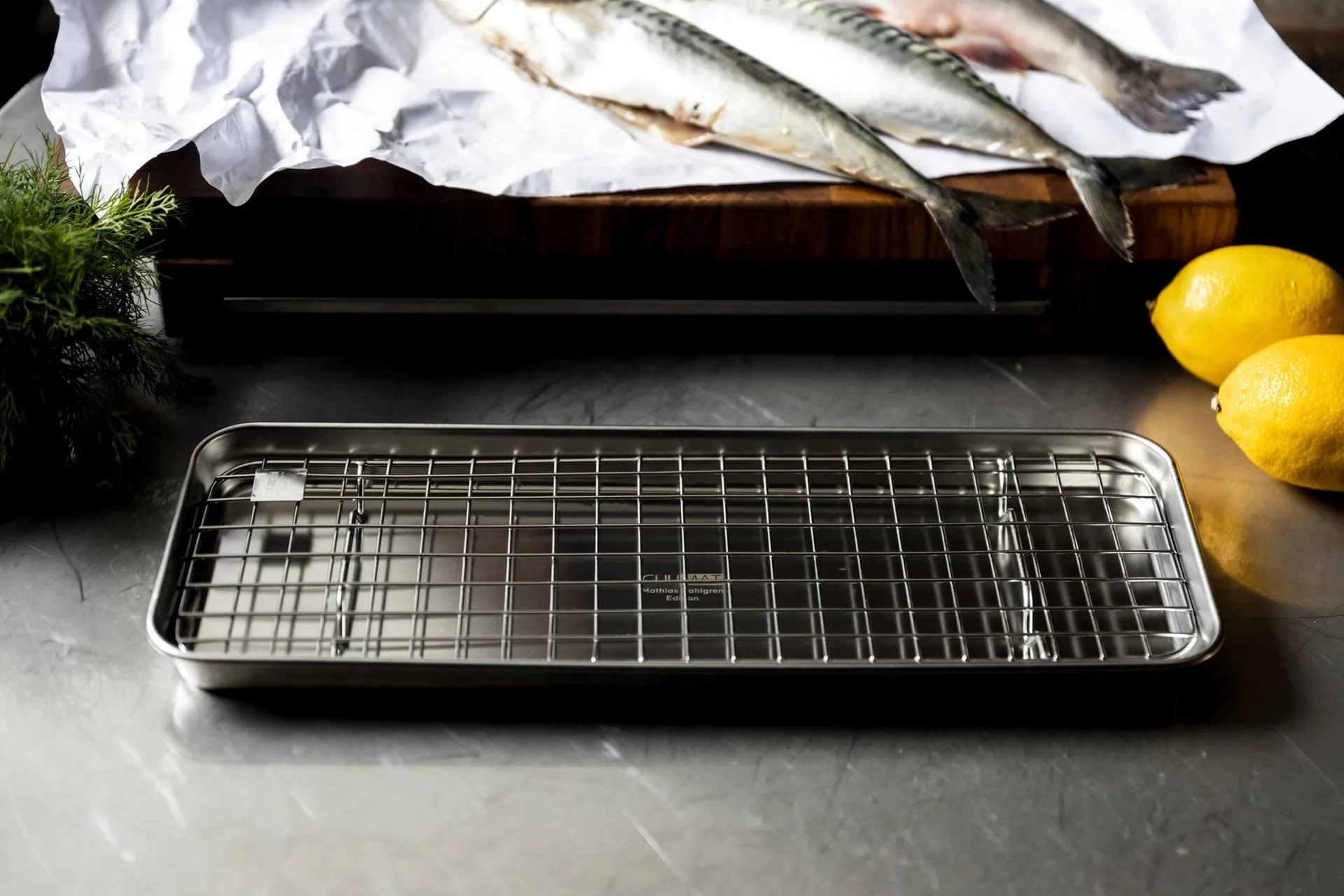Culimat gastroplate med avkjølingsrist, Rustfritt stål, 38x14x2,5 cm Culimat