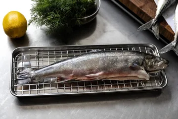Culimat gastroplate med avkjølingsrist - Rustfritt stål, 38x14x2,5 cm - Culimat