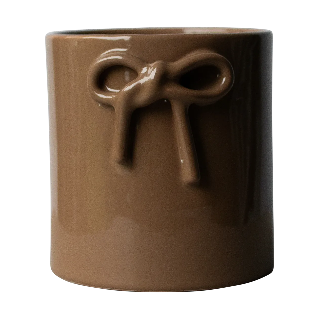 Bow krukke Ø14 cm, Shiny nougat DBKD