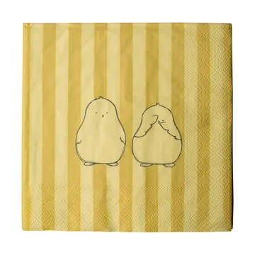 Chubby chicken stripe papirserviett 20-pakning - Creme, 33x33 cm - DBKD
