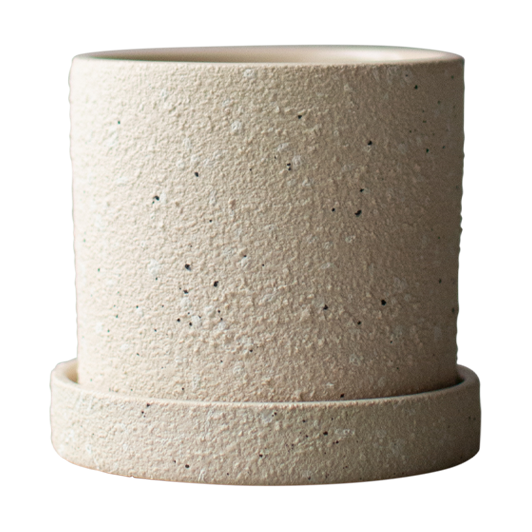 DBKD Grow krukke Ø10 cm med fat Creme structure
