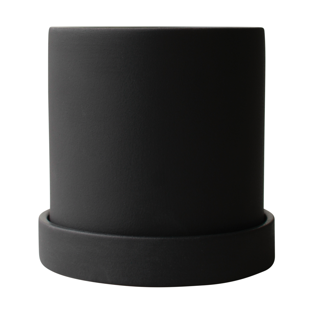 DBKD Grow krukke Ø10 cm med fat Sandy black