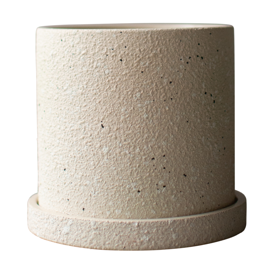 DBKD Grow krukke Ø13 cm med fat Creme structure