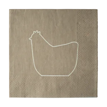 Happy Hen papirserviett 33x33 cm 20-pakning - Brown - DBKD