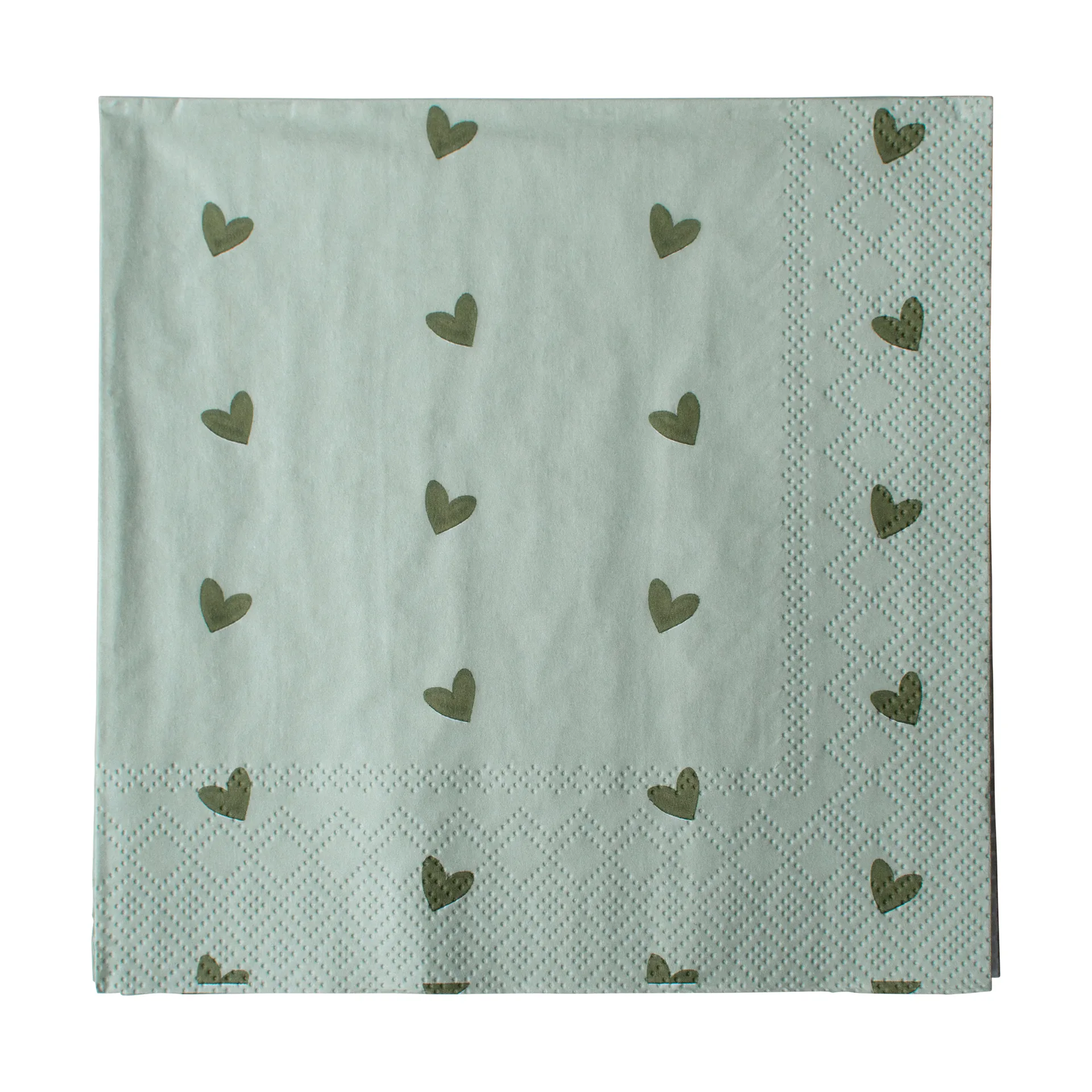 Heart pappersserviett 33x33 cm 20-pakk, Green DBKD